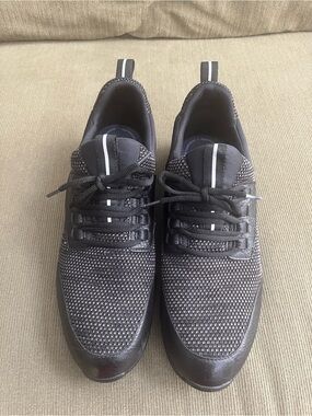 Johnston & Murphy Black Knit Lace-Up Sneakers with Reflective Stripe